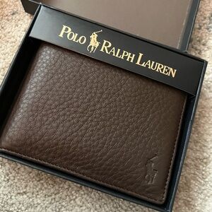 NEW Polo Ralph Lauren Brown Leather Wallet